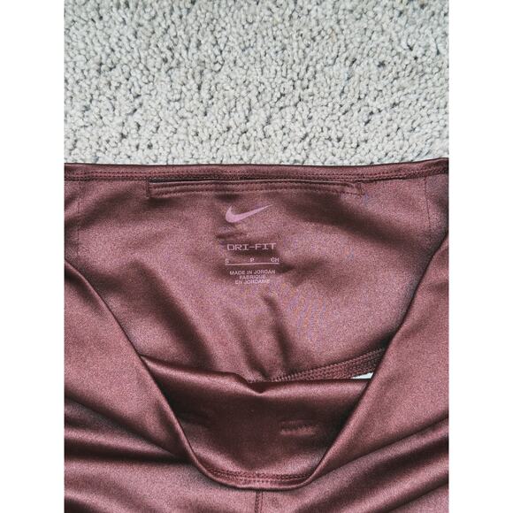 Nike Dri-FIT One Mid-Rise Shine Leggings Small Brown Bronze Eclipse Athleisure - Picture 6 of 7